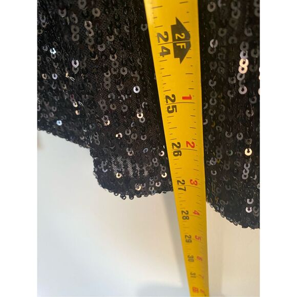 Halogen Dark Black Sequin Button Down Shirt Sz M - Picture 6 of 11